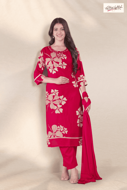 floral printed elegant kurta set with nazmin dupatta