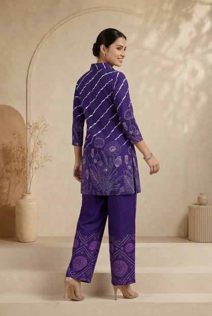 Indigo Bloom Printed Kurta Pant Set