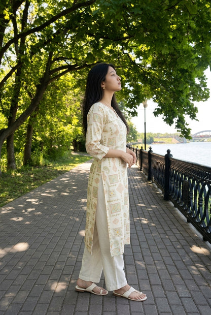 Meadow Muse Printed Rayon Kurta Set