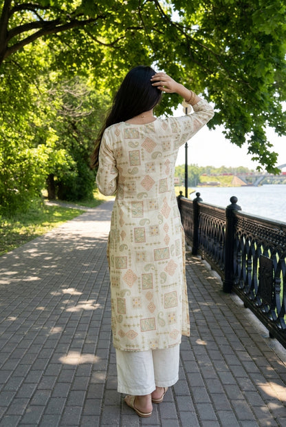 Meadow Muse Printed Rayon Kurta Set