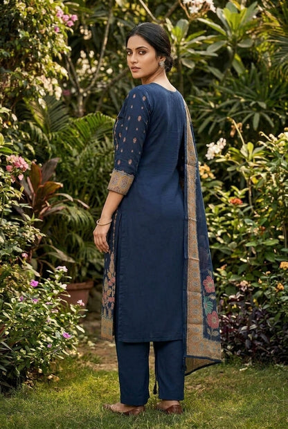 Modal Chanderi Handwork Printed Suit Set