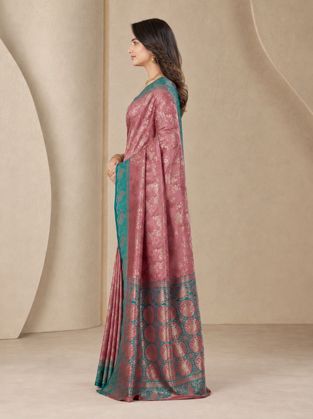 Satin Silk Woven Festive Saree with Blouse Piece