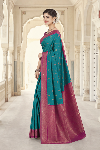 Weaving Silk Siroski Work Saree with Blouse Piece