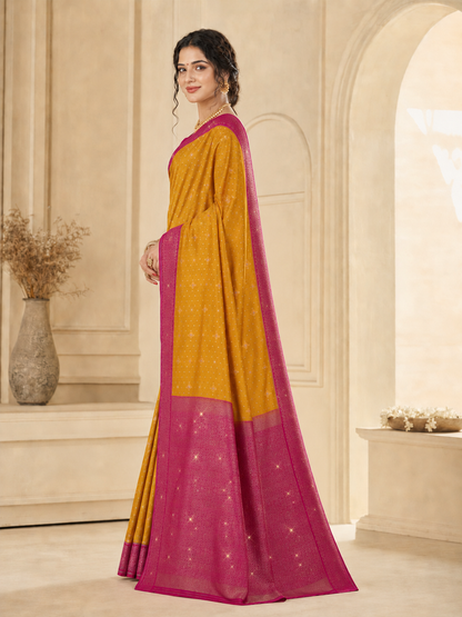Weaving Silk Siroski Work Saree with Blouse Piece