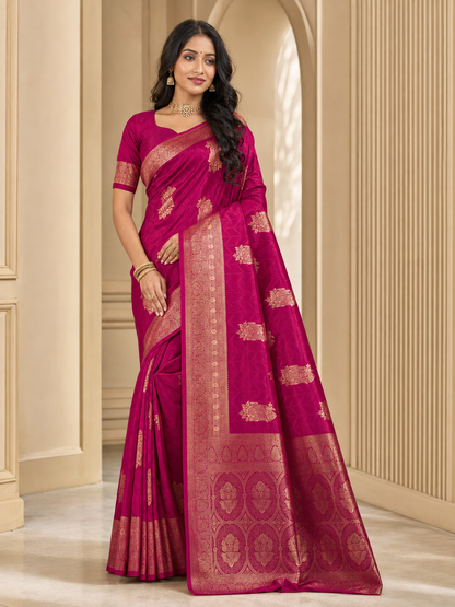 Weaving Silk Zari Butta Saree with Blouse Piece
