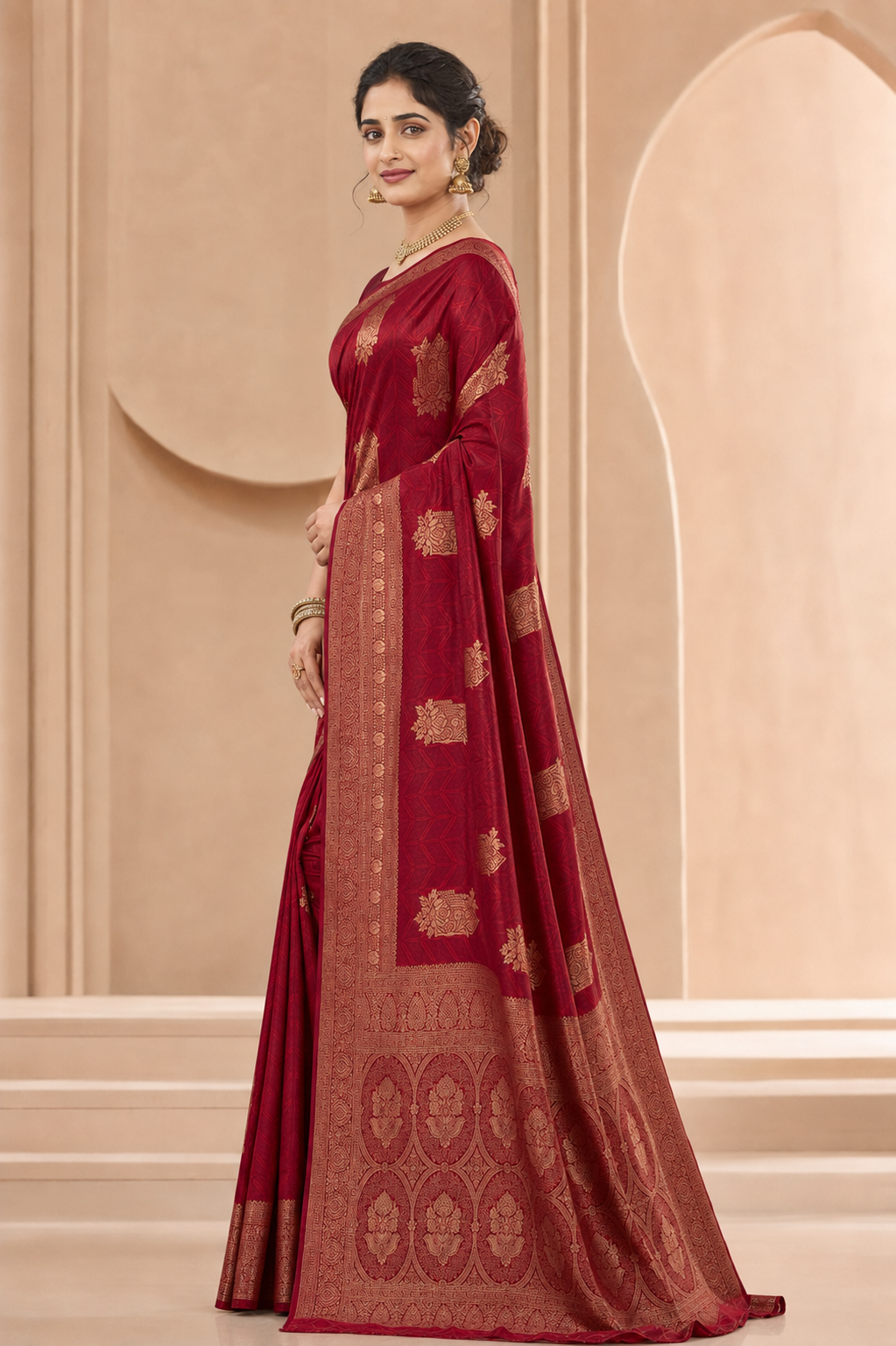 Weaving Silk Zari Butta Saree with Blouse Piece
