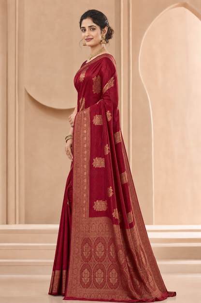 Weaving Silk Zari Butta Saree with Blouse Piece