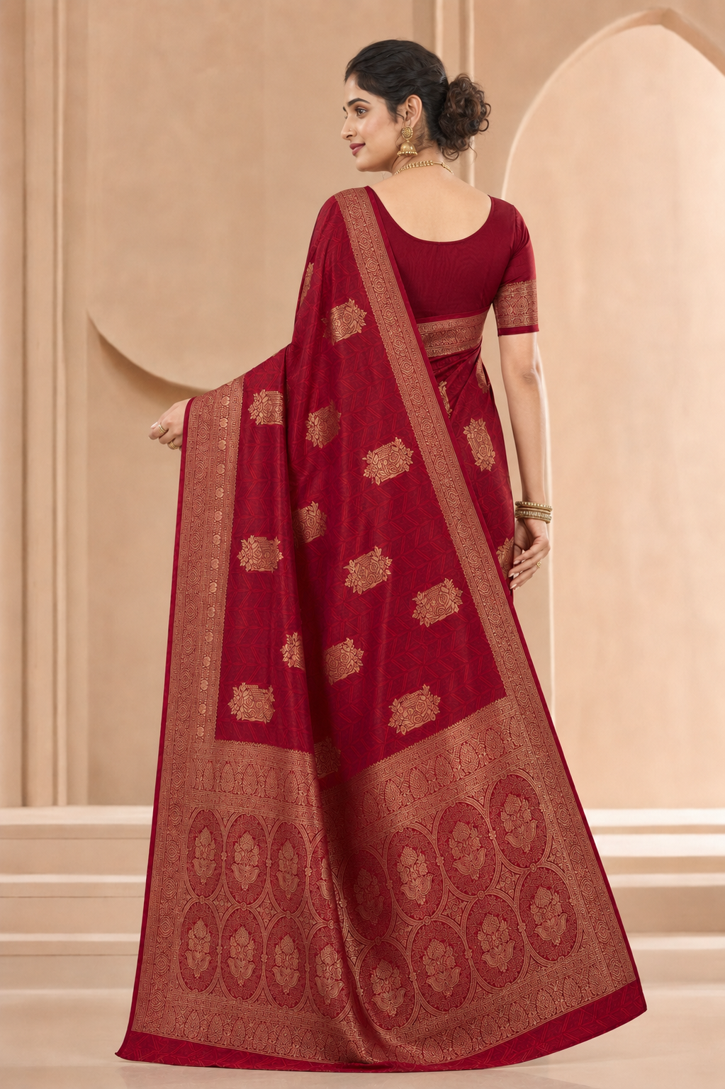 Weaving Silk Zari Butta Saree with Blouse Piece