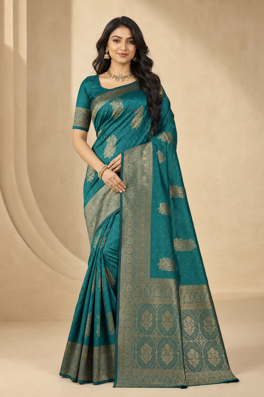 Weaving Silk Zari Butta Saree with Blouse Piece