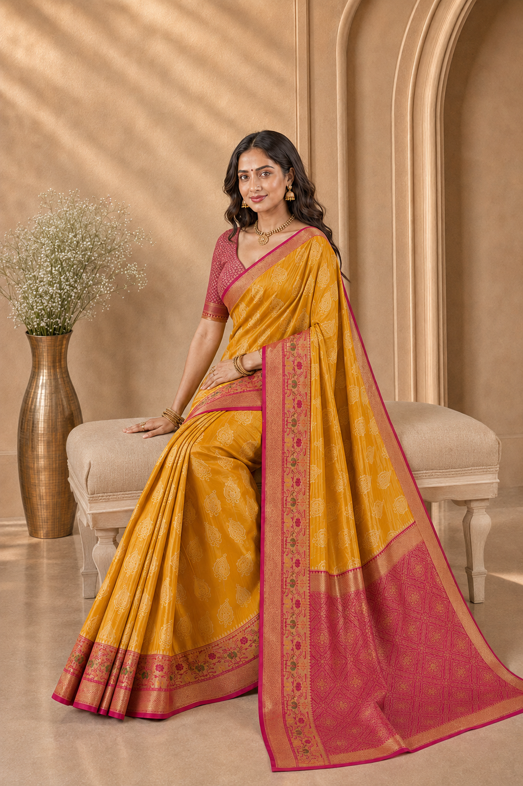 Weaving Silk Organza Zari Saree with Blouse Piece