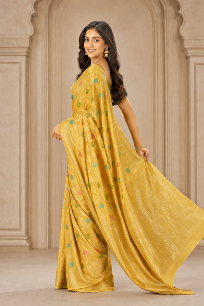 Cotton Silk Floral Woven Saree with Blouse Piece