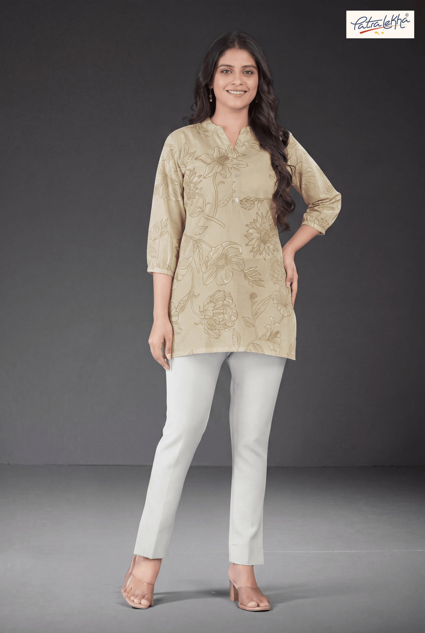 Soft Floral Print Cotton Tunic for Women