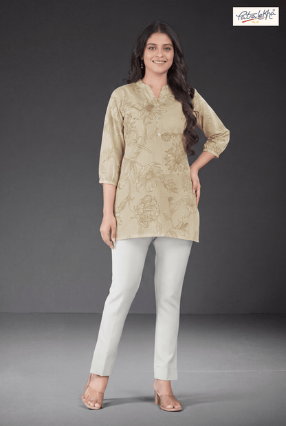Soft Floral Print Cotton Tunic for Women