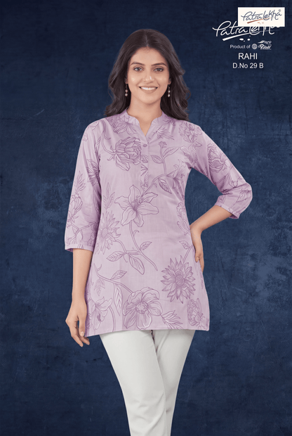 Soft Floral Print Cotton Tunic for Women
