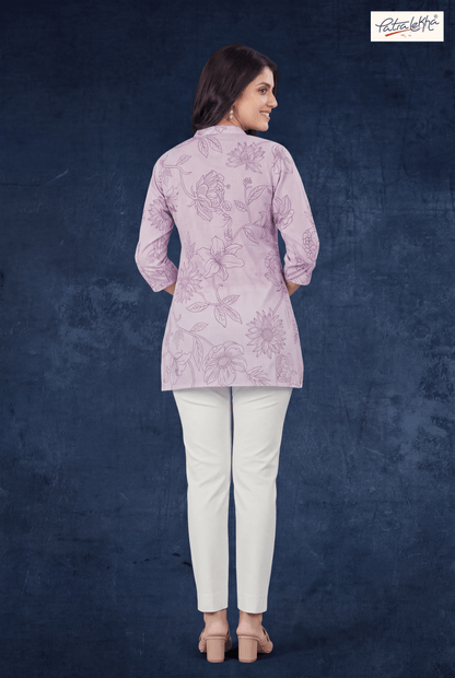 Soft Floral Print Cotton Tunic for Women