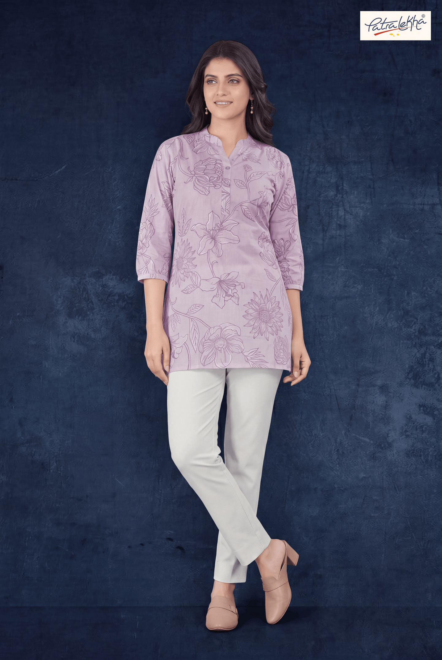 Soft Floral Print Cotton Tunic for Women