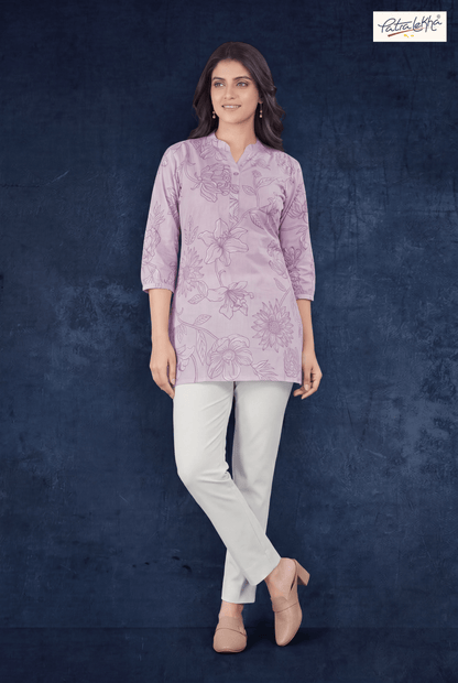 Soft Floral Print Cotton Tunic for Women