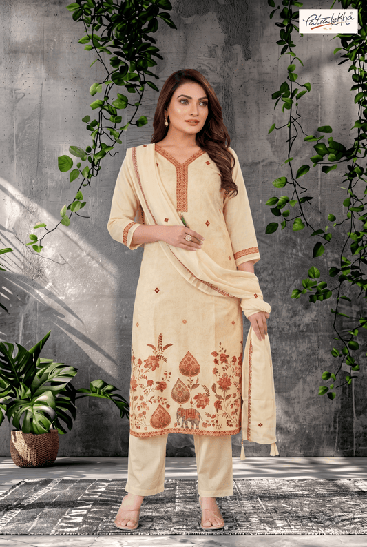 Traditional Pure Cotton Kurta Set with Delicate Thread Work