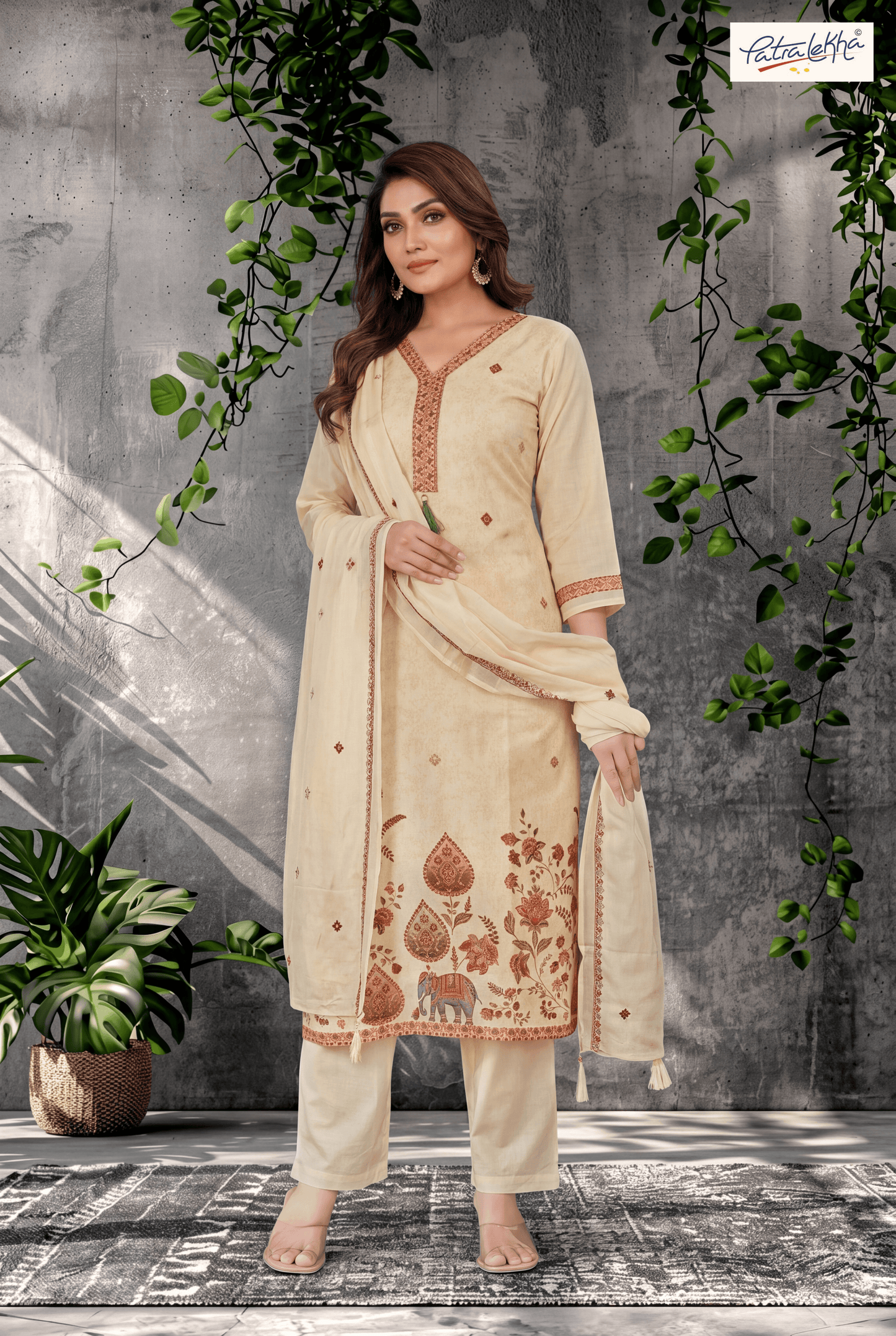 Traditional Pure Cotton Kurta Set with Delicate Thread Work