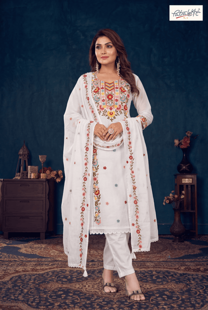 Graceful Mal Cotton Kurti Set with Floral Work