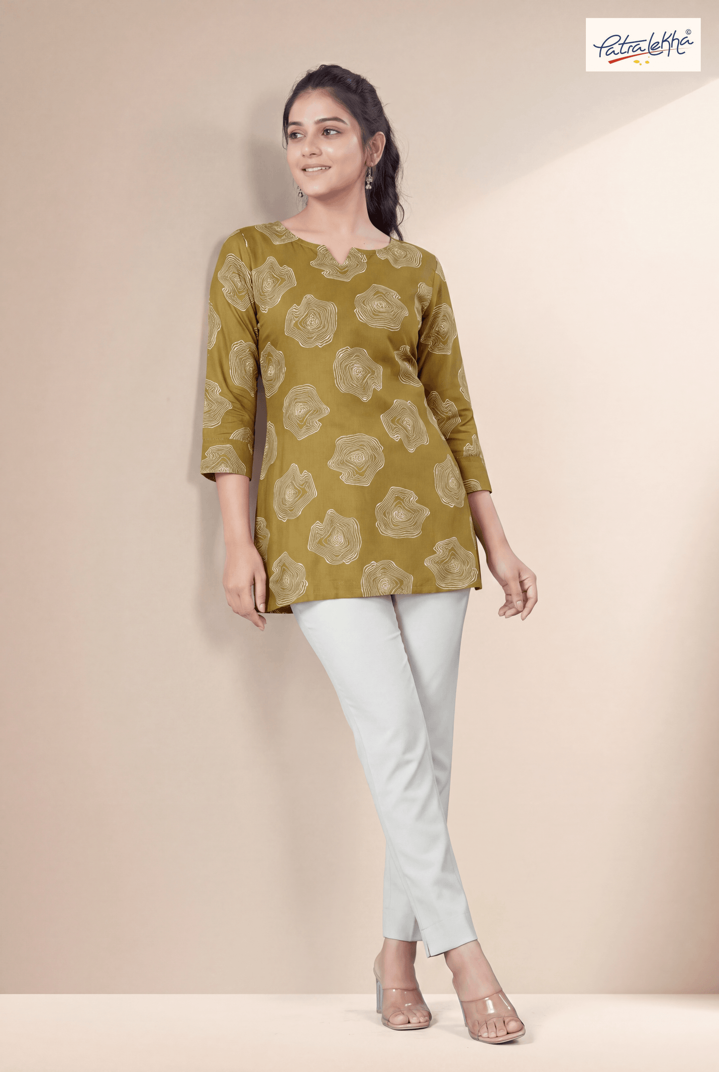 Ethnic Rayon Tunic with Sirovski & Floral Design
