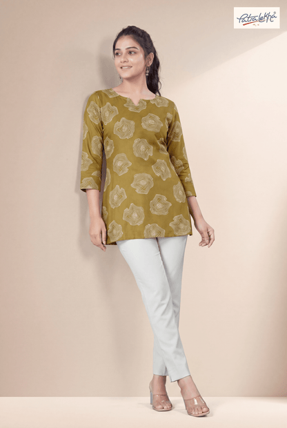 Ethnic Rayon Tunic with Sirovski & Floral Design