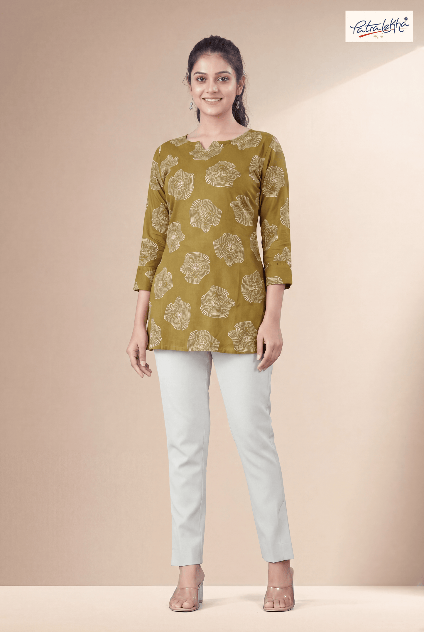 Ethnic Rayon Tunic with Sirovski & Floral Design