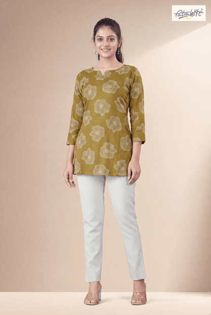 Ethnic Rayon Tunic with Sirovski & Floral Design