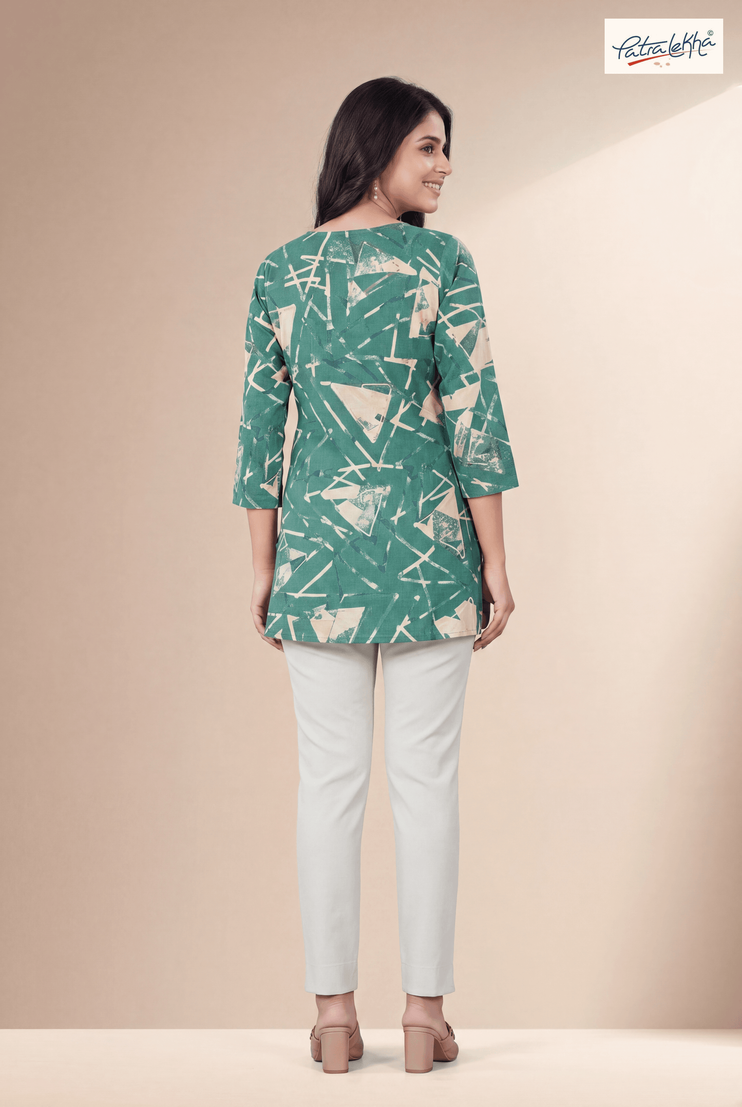 Ethnic Rayon Tunic with Sirovski & Symmetric Detailing