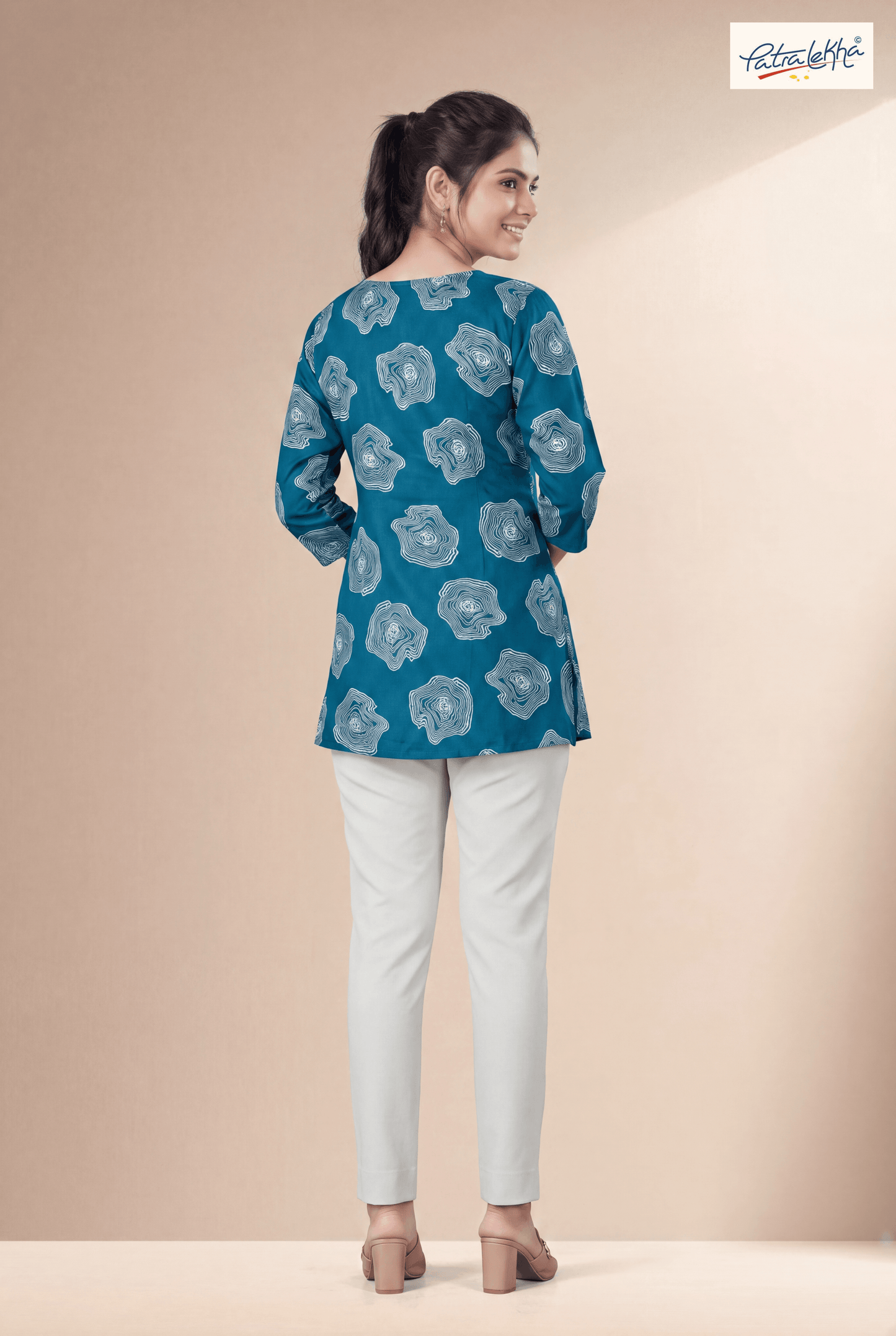 Ethnic Rayon Tunic with Sirovski & Floral Design