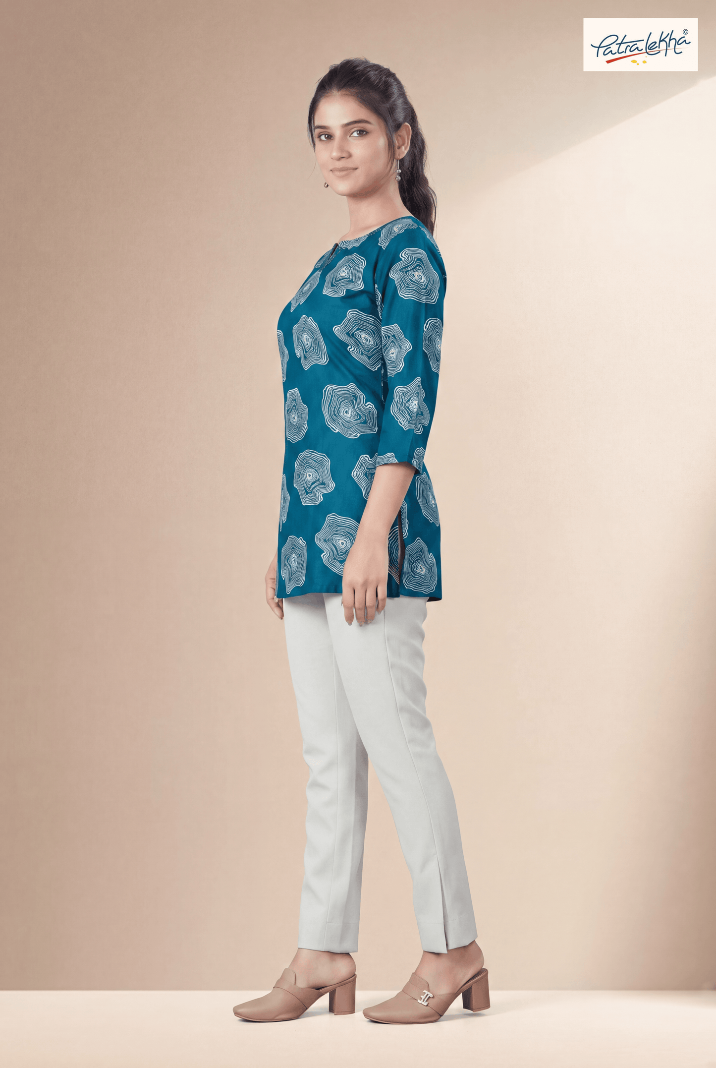 Ethnic Rayon Tunic with Sirovski & Floral Design