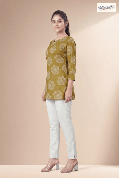 Ethnic Rayon Tunic with Sirovski & Floral Design
