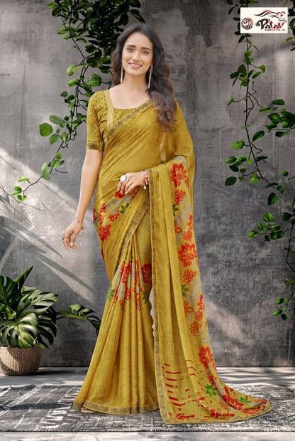 Elegant Kreeva Georgette Saree with Discharge Print Work