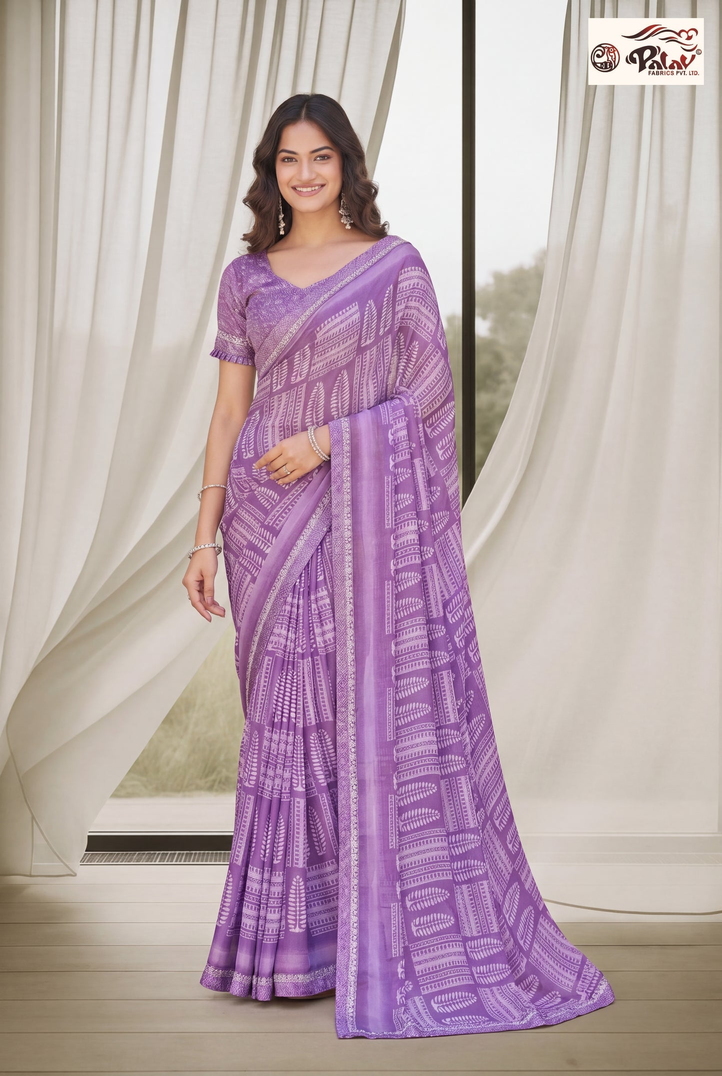 Elegant Kreeva Georgette Saree with Khatli Work Borde