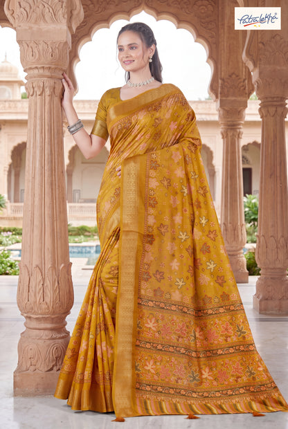 Royal Dola Silk Saree with Self Jacquard Border & Elegant Floral Weaving