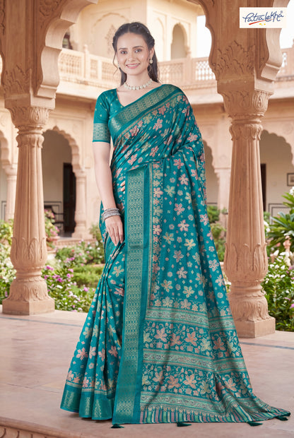 Royal Dola Silk Saree with Self Jacquard Border & Elegant Floral Weaving