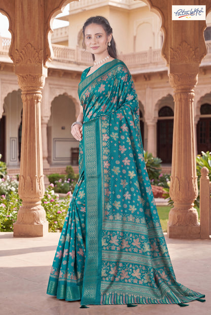 Royal Dola Silk Saree with Self Jacquard Border & Elegant Floral Weaving