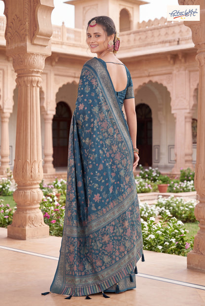Royal Dola Silk Saree with Self Jacquard Border & Elegant Floral Weaving