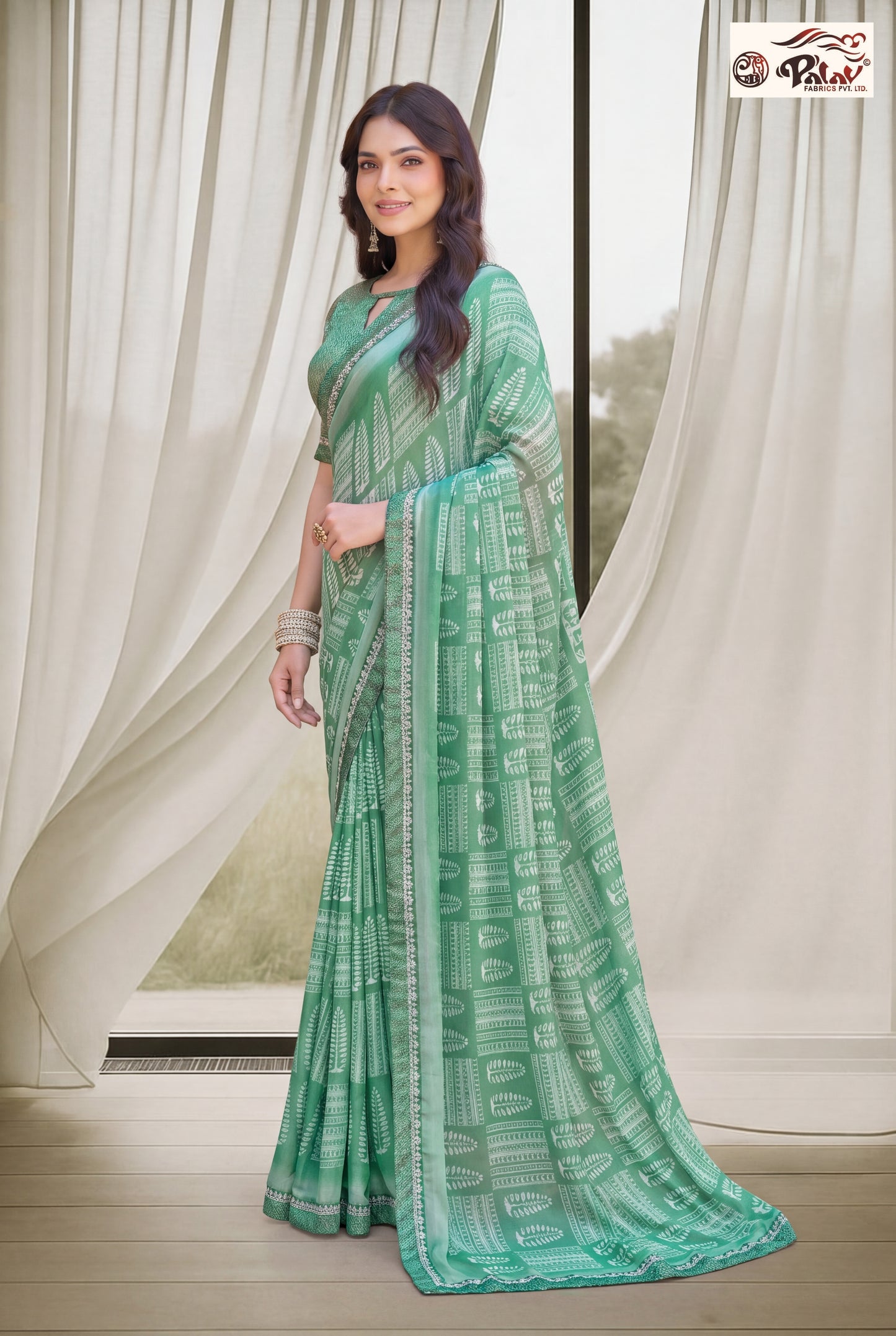 Elegant Kreeva Georgette Saree with Khatli Work Borde