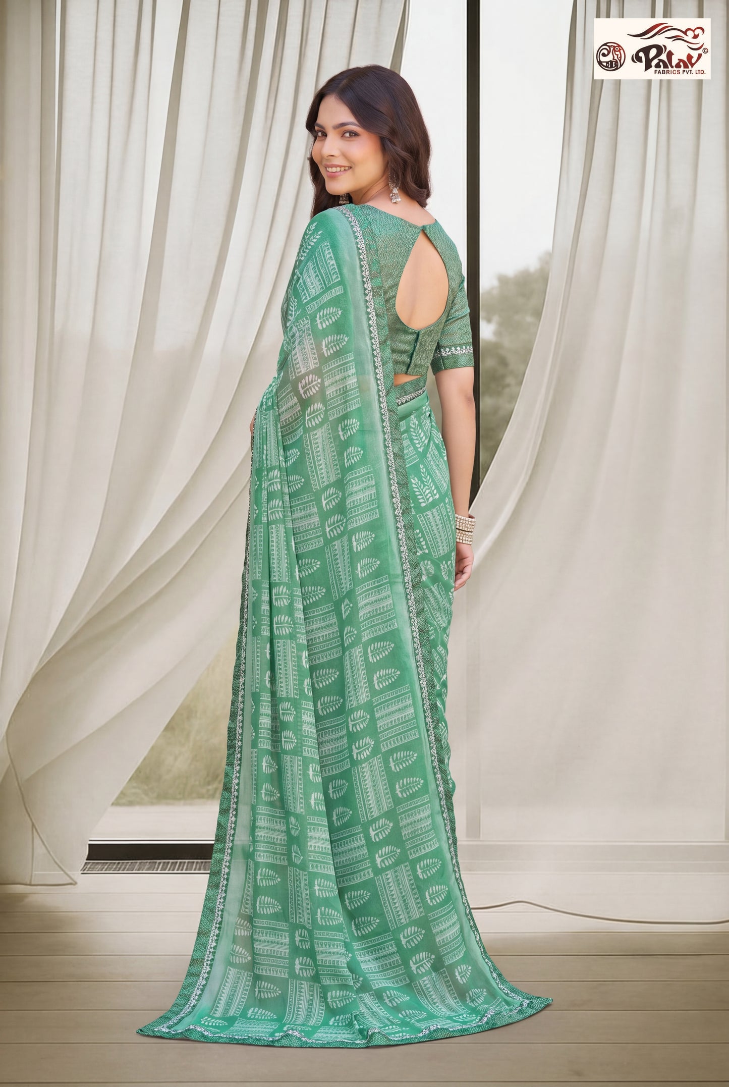 Elegant Kreeva Georgette Saree with Khatli Work Borde