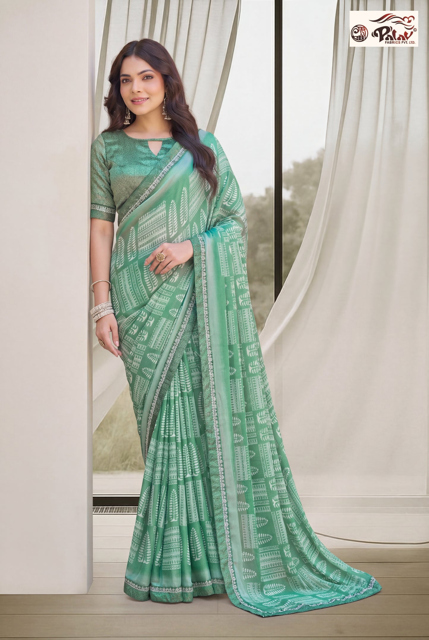 Elegant Kreeva Georgette Saree with Khatli Work Borde