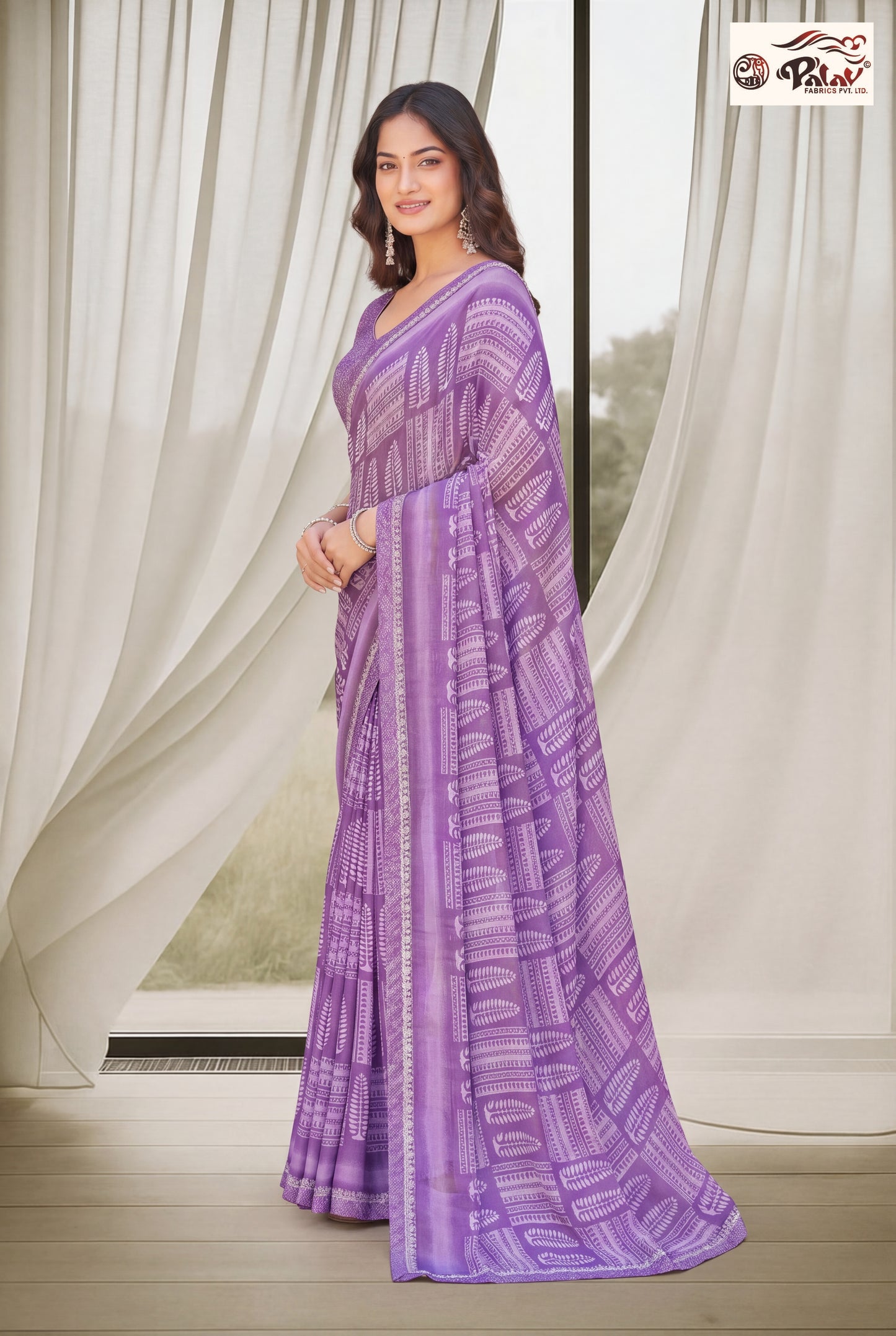 Elegant Kreeva Georgette Saree with Khatli Work Borde