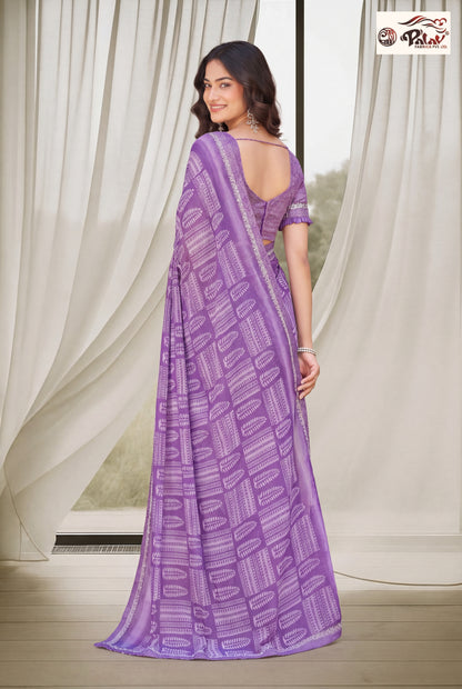 Elegant Kreeva Georgette Saree with Khatli Work Borde