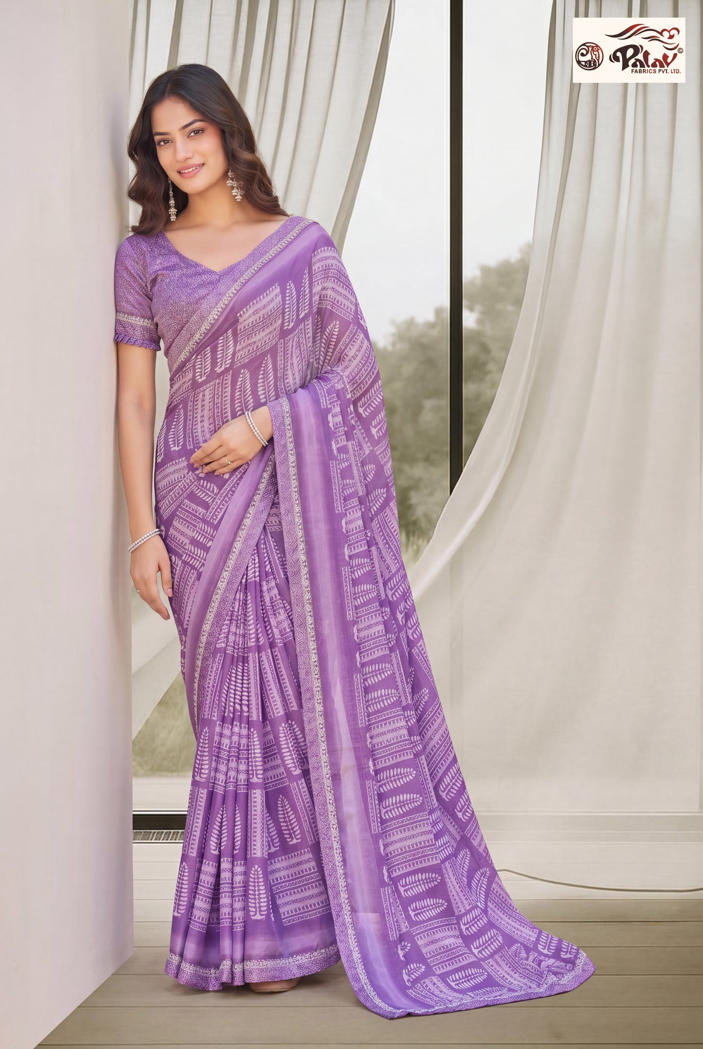 Elegant Kreeva Georgette Saree with Khatli Work Borde