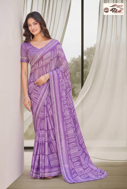 Elegant Kreeva Georgette Saree with Khatli Work Borde