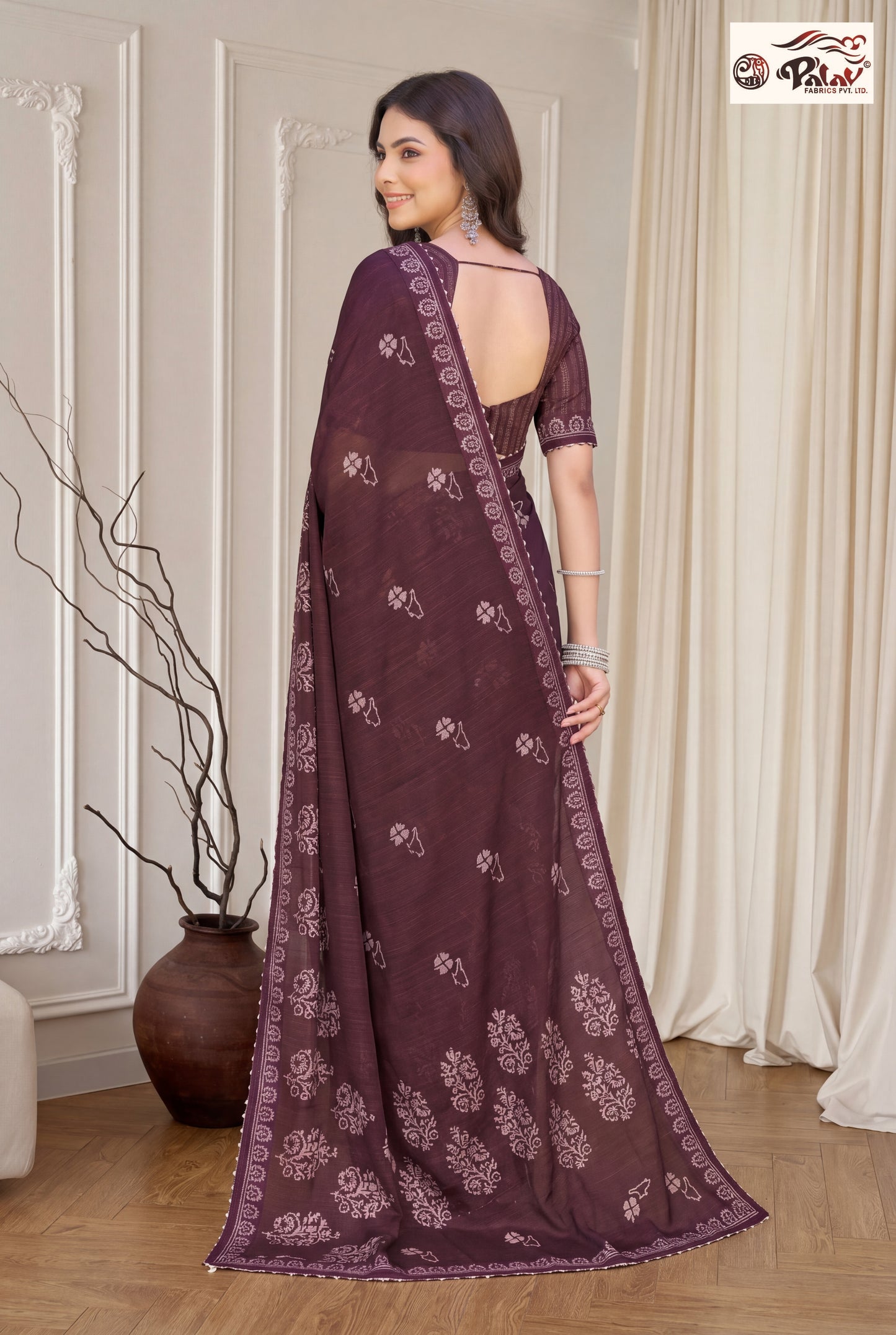 Stylish Kreeva Georgette Saree with Cute Designer Work