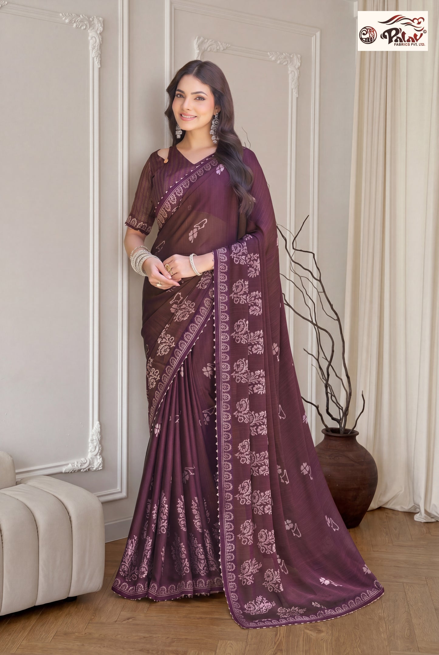 Stylish Kreeva Georgette Saree with Cute Designer Work