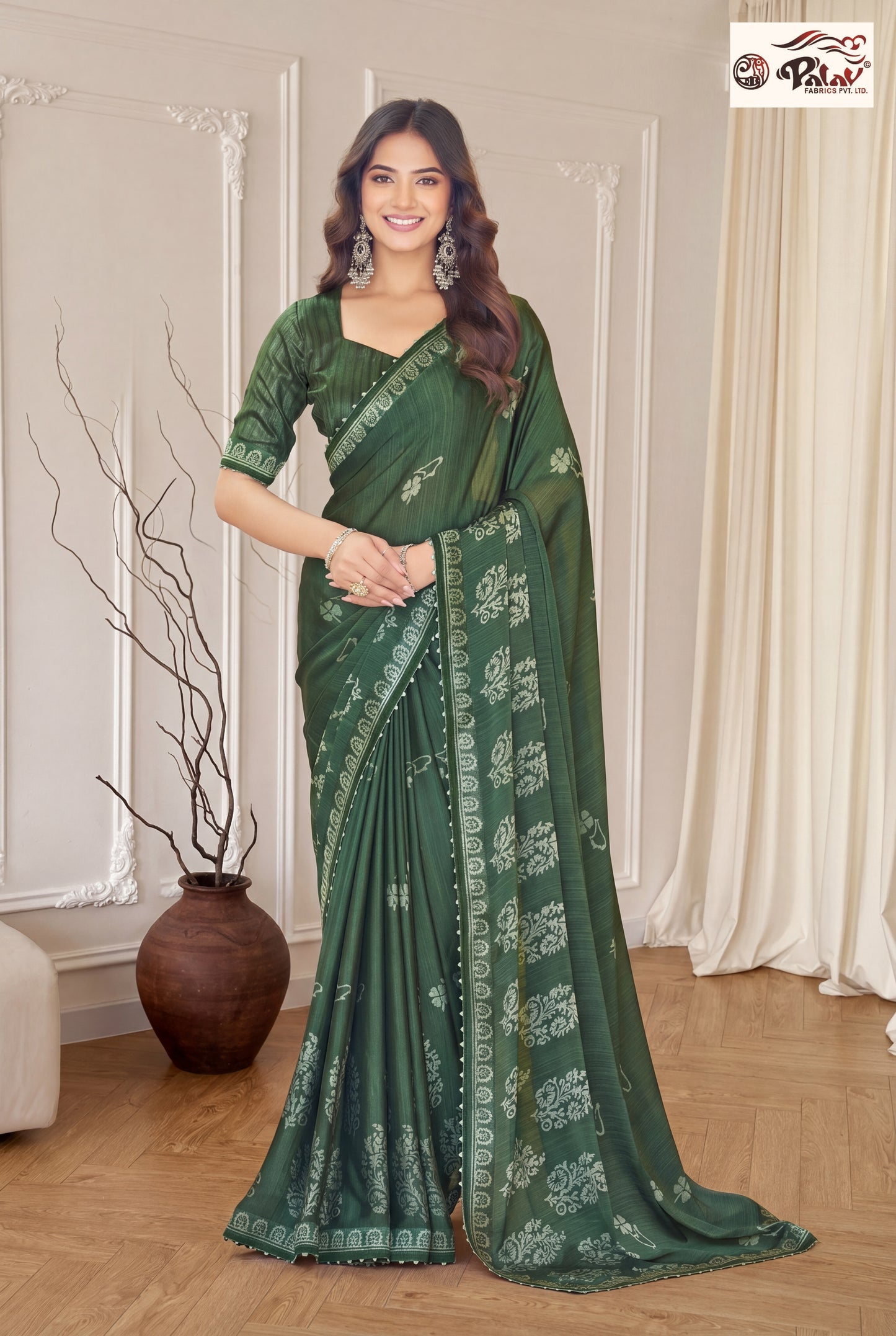 Stylish Kreeva Georgette Saree with Cute Designer Work