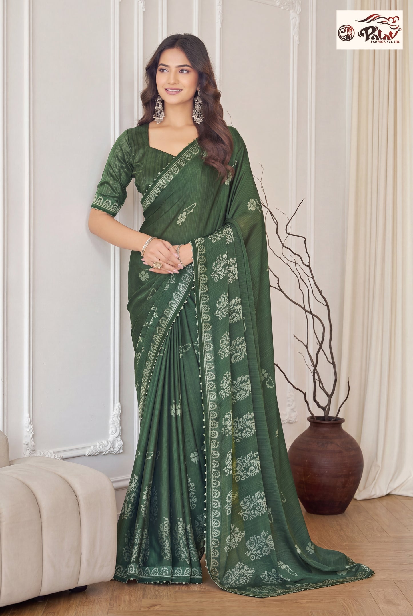 Stylish Kreeva Georgette Saree with Cute Designer Work