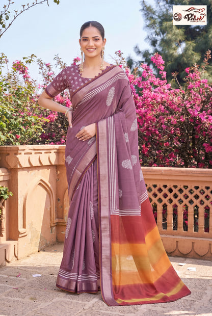 Elegant Tasar Silk Saree with Traditional Kadiyal Weaving Work